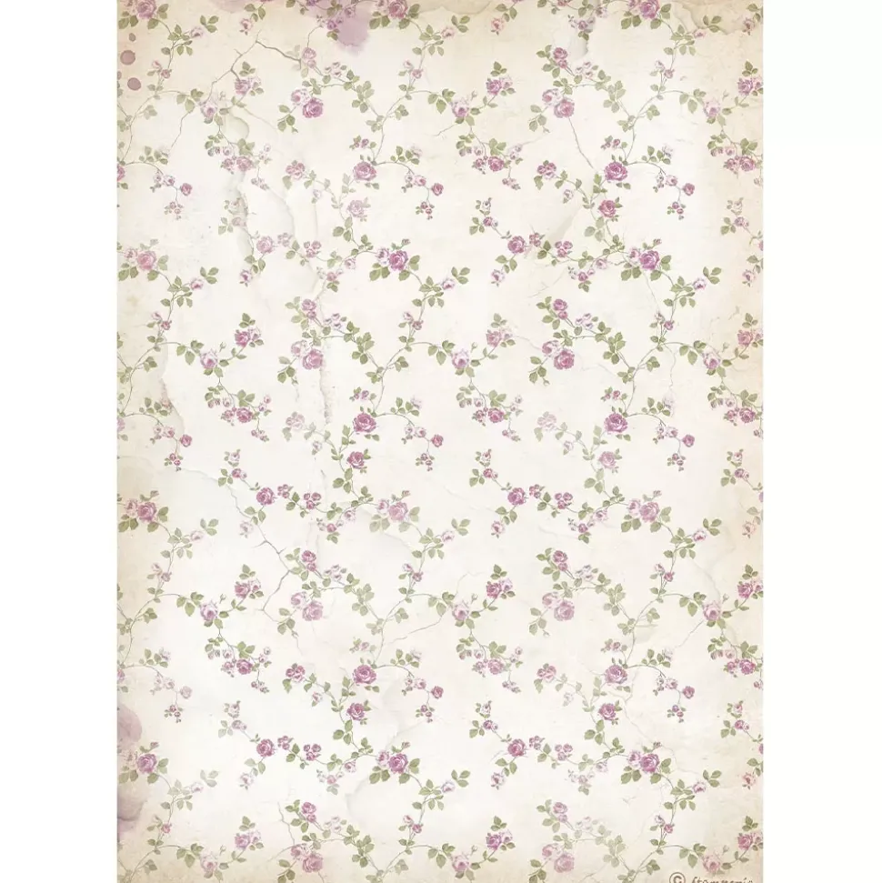 Papel de arroz Flores Pequeñas Lavender Stamperia 21x30cm