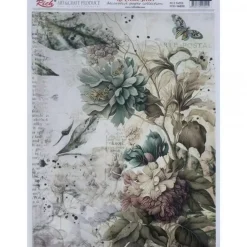 Papel de Arroz Flores Retro Rich 29x42cm