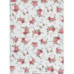 Papel de arroz Flores sobre manuscrito Orita 29x41cm