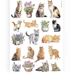 Papel de arroz Gatos Best Sellers Stamperia 21x30cm