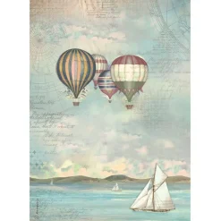 Papel de arroz Globos Aerostáticos Sea Land Stamperia 21x30cm