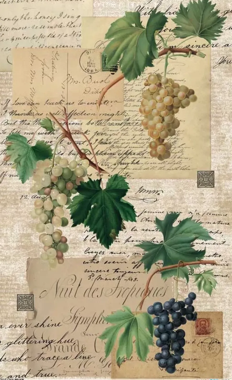 Papel de Arroz Grapes II PapersForYou 54x33cm