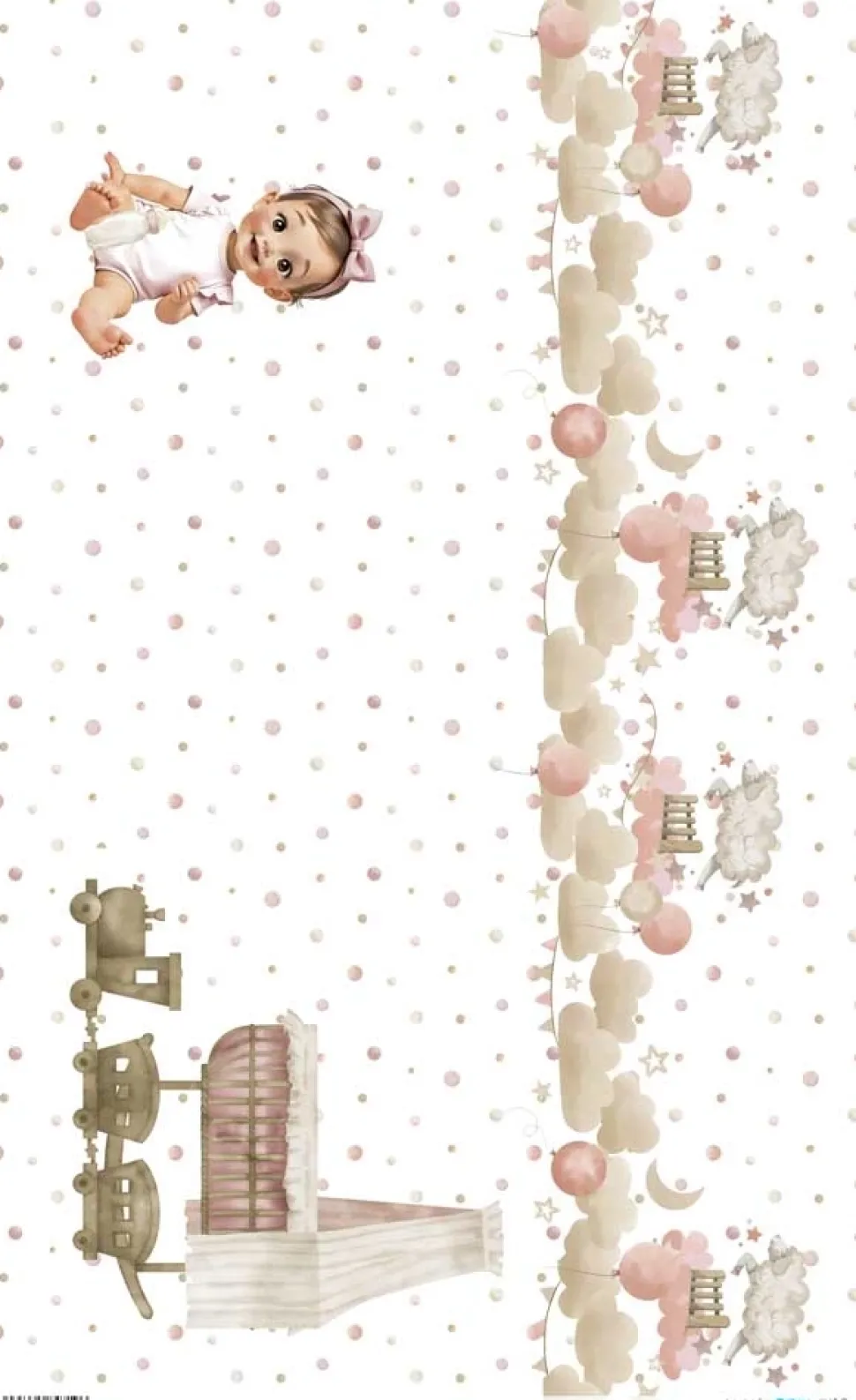 Papel de arroz Guardería Sweet Baby Girl PapersForYou 54x33cm