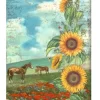 Papel de arroz Horses Sunflower Art Stamperia 21x29,7cm
