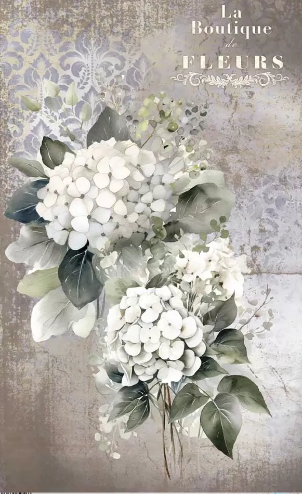 Papel de Arroz Hydrangeas III La Vie en Fleurs PapersForYou 54x33cm