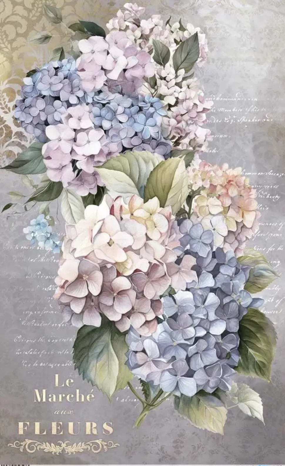 Papel de Arroz Hydrangeas IV La Vie en Fleurs PapersForYou 54x33cm