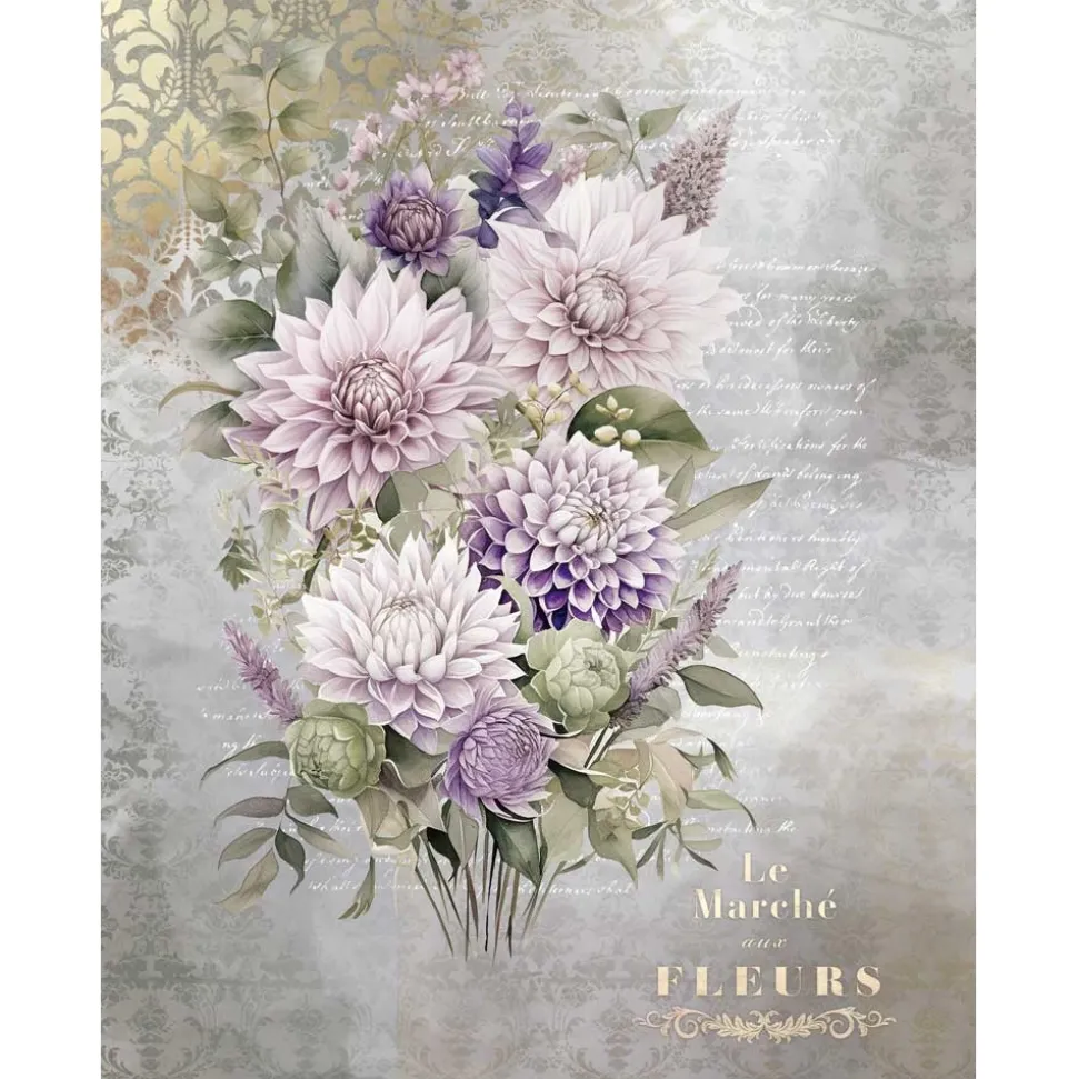 Papel de arroz La Vie En Fleurs Dahlias IV PapersForYou 54x70cm