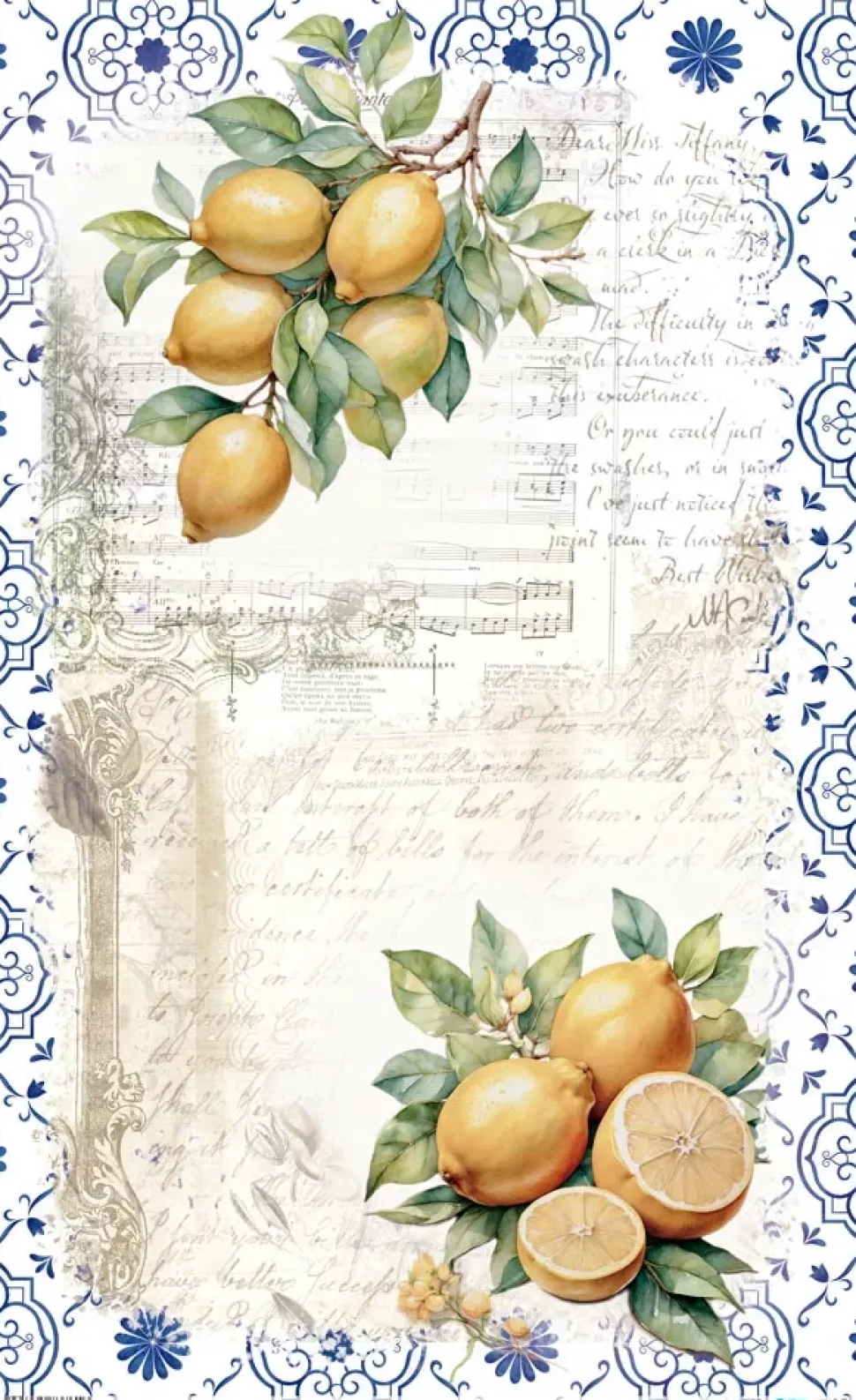 Papel de Arroz Lemon II Fruits Market PapersForYou 54x33cm