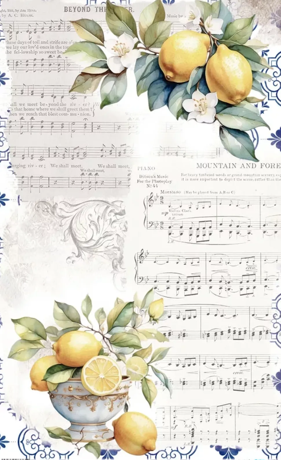 Papel de Arroz Lemon VI Fruits Market PapersForYou 54x33cm