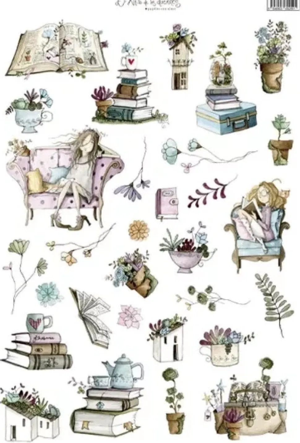 Papel de Arroz Leyendo Colores El Altillo de los Duendes A3