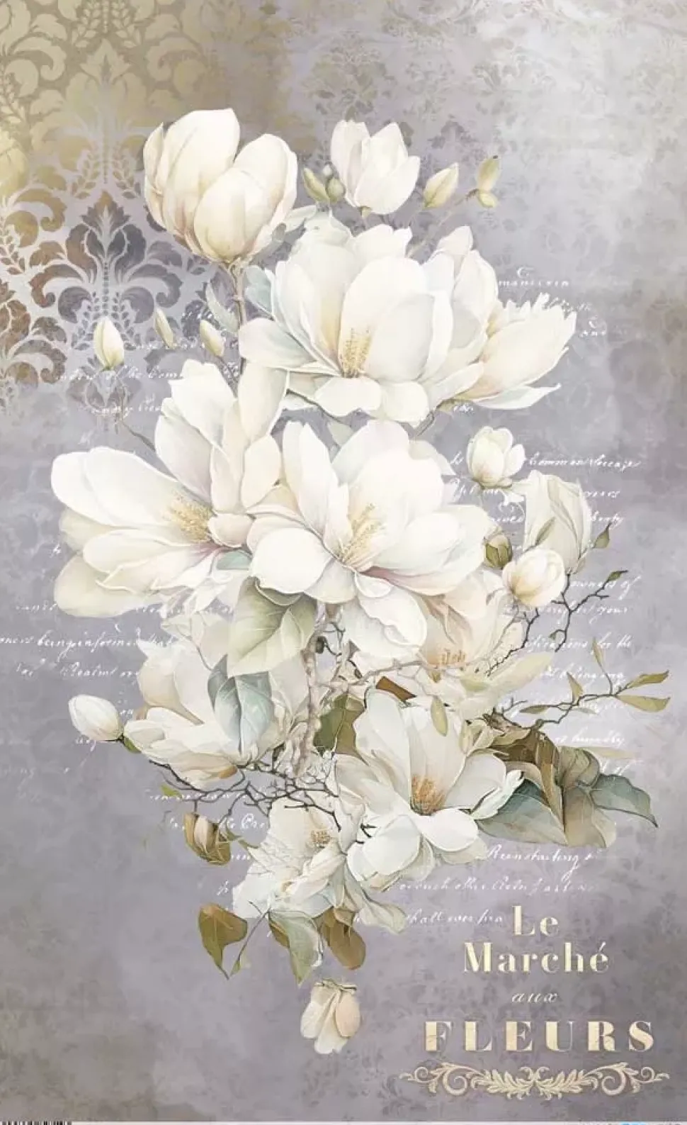 Papel de Arroz Magnolias IV La Vie en Fleurs PapersForYou 54x33cm