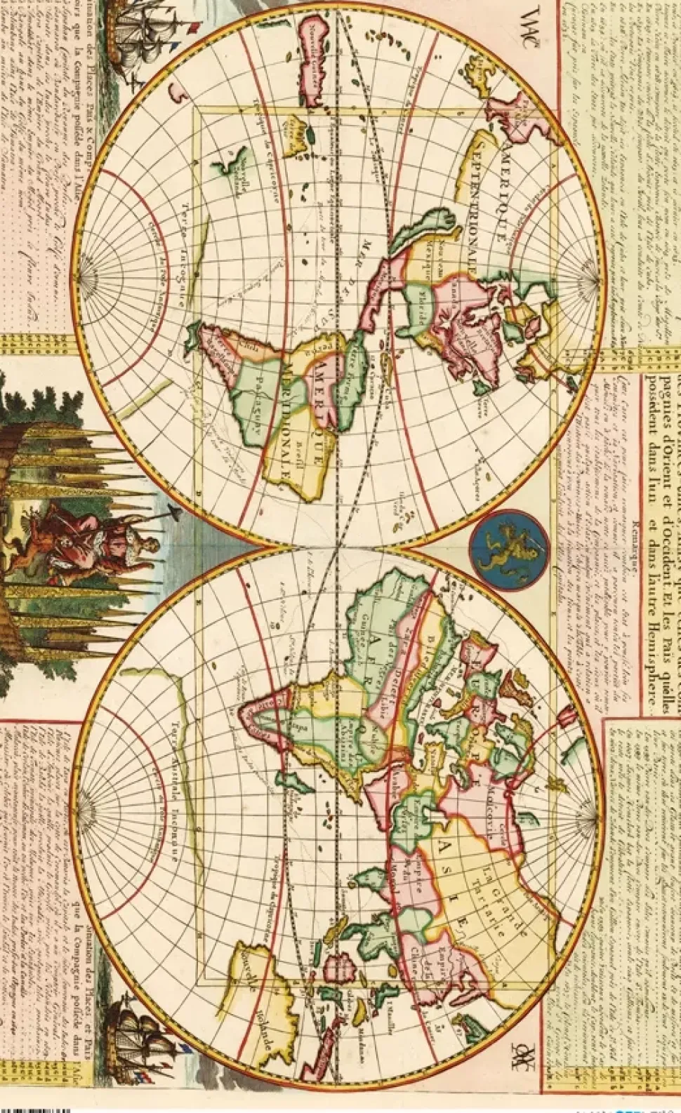 Papel de arroz Mapa del mundo PapersForYou 54x33cm