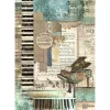 Papel de arroz Piano Music Stamperia 21x30cm