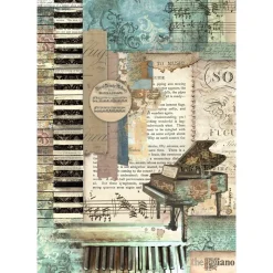 Papel de arroz Piano Music Stamperia 21x30cm