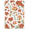 Papel de arroz Poinsettias y Campanas All You Need For Christmas Stamperia 21x30cm
