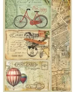 Papel de arroz Post card Around the World Stamperia 21x29,7cm