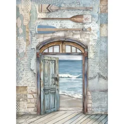 Papel de arroz Puerta Silent Sea Stamperia 21x30cm