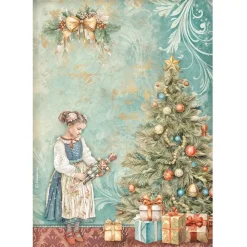 Papel de arroz Árbol de Navidad The Nutcracker Stamperia 21x30cm