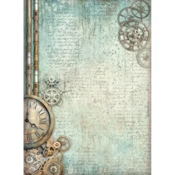 Papel de arroz Reloj y Engranajes Master of Magic Stamperia 21x30cm