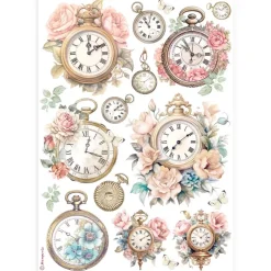 Papel de arroz Relojes Best Sellers Stamperia 21x30cm