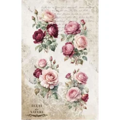 Papel de Arroz Rosé III La Vie en Fleurs II PapersForYou 54x33cm