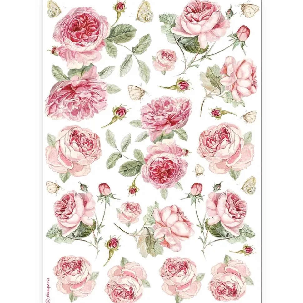 Papel de arroz Rosas Inglesas Best Sellers Stamperia 21x30cm