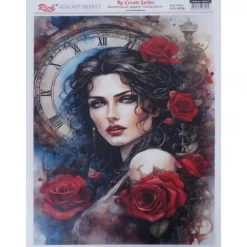 Papel de Arroz Rosas Rojas Rich 29x42cm