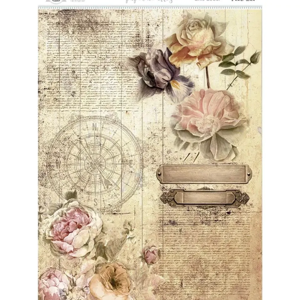 Papel de Arroz Rosas Vintage Artis Decor 29x42cm