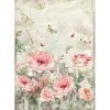Papel de arroz Rosas y Mariposas Stamperia 21x30cm