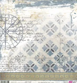 Papel de Arroz Scrap Baldosas Azules The Kingdom of the Elves PapersForYou 30x30cm