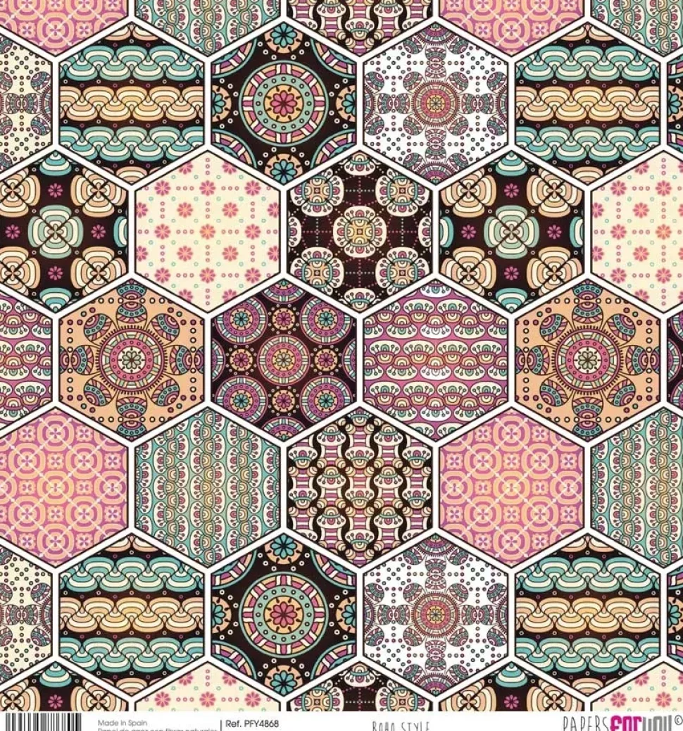 Papel de Arroz Scrap Geometría Boho Style PapersForYou 30x30cm
