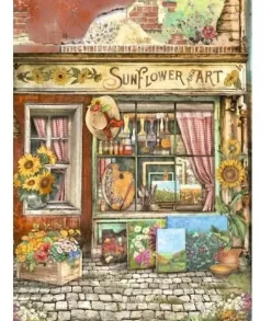 Papel de arroz Shop Sunflower Art Stamperia 21x29,7cm