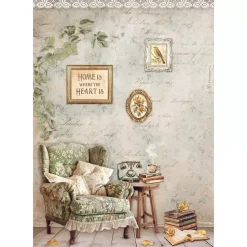 Papel de arroz Sillón Romantic Golden Harmony Stamperia 21x30cm