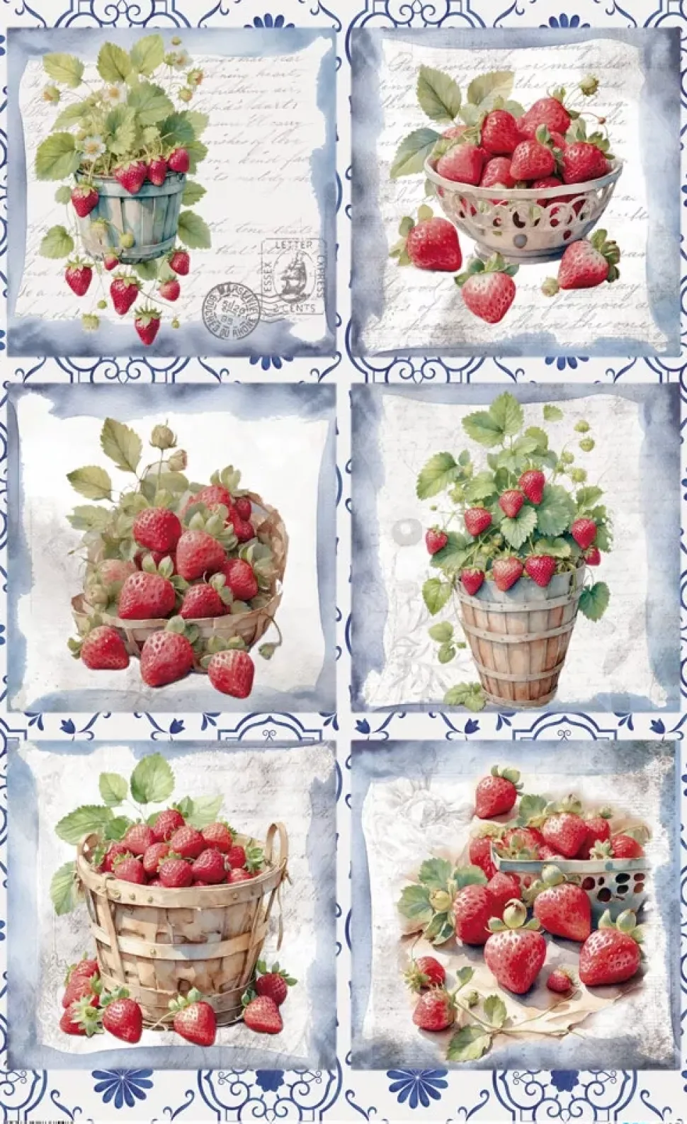 Papel de Arroz Strawberry III Fruits Market PapersForYou 54x33cm