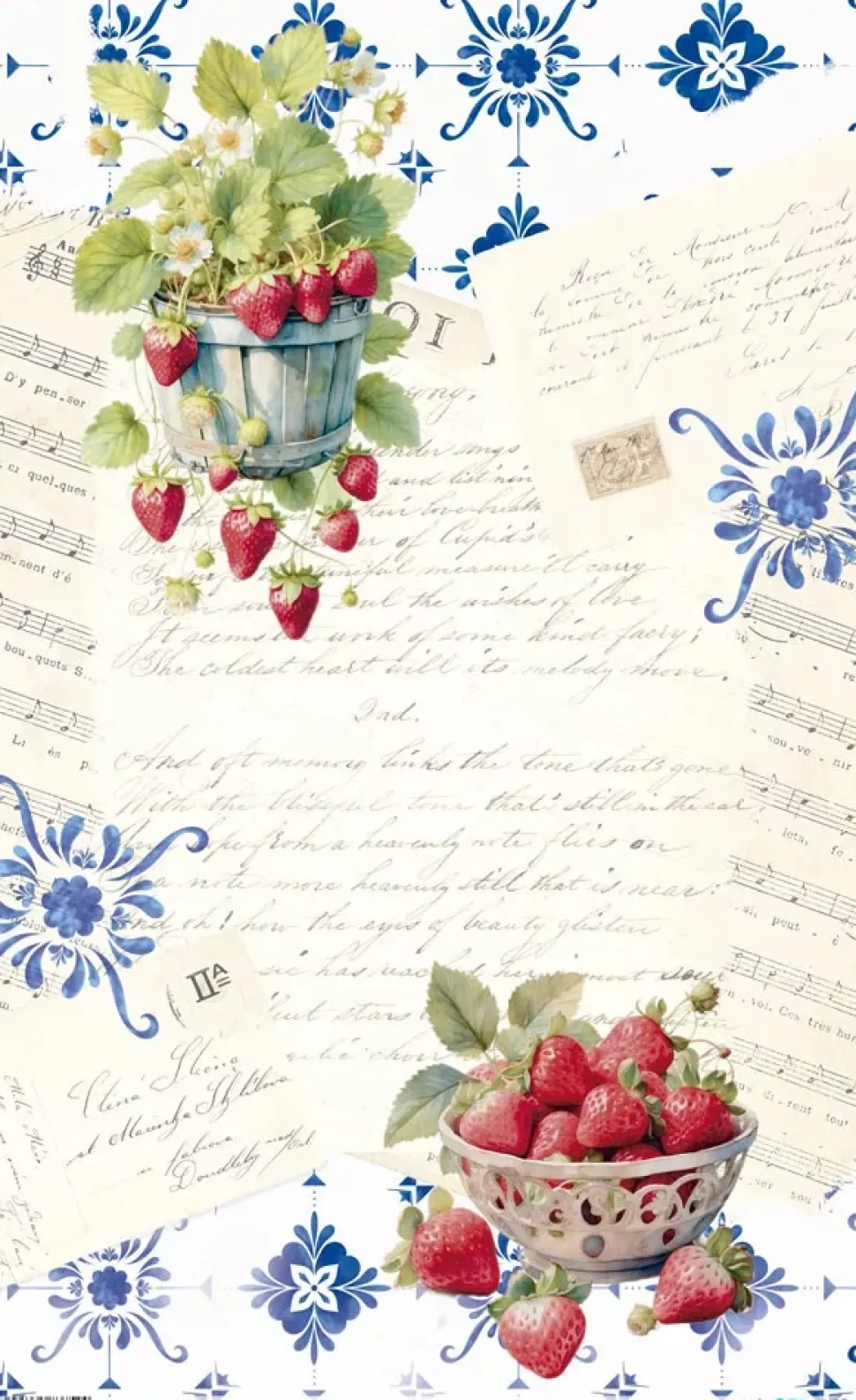 Papel de Arroz Strawberry I Fruits Market PapersForYou 54x33cm