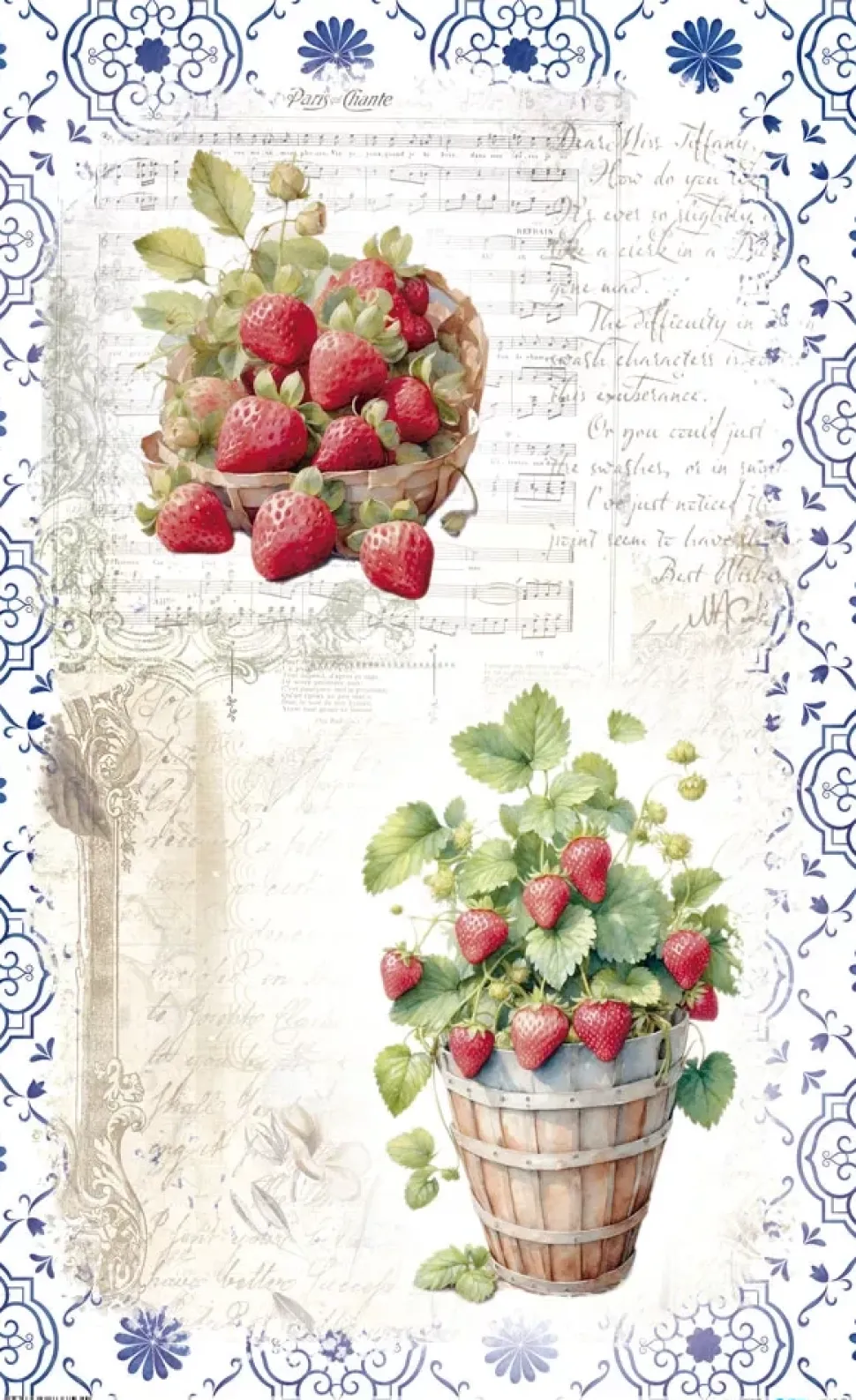 Papel de Arroz Strawberry II Fruits Market PapersForYou 54x33cm