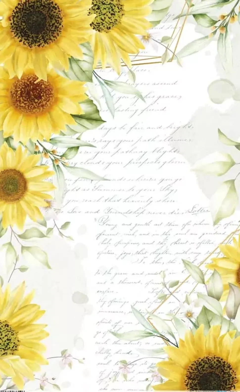 Papel de Arroz Sunflowers II PapersForYou 54x33cm