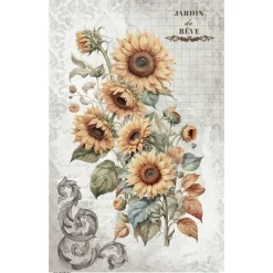 Papel de Arroz Sunflowers II La Vie en Fleurs II PapersForYou 54x33cm