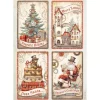 Papel de arroz Tarjetas Romantic Gear Up For Christmas Stamperia 21x30cm