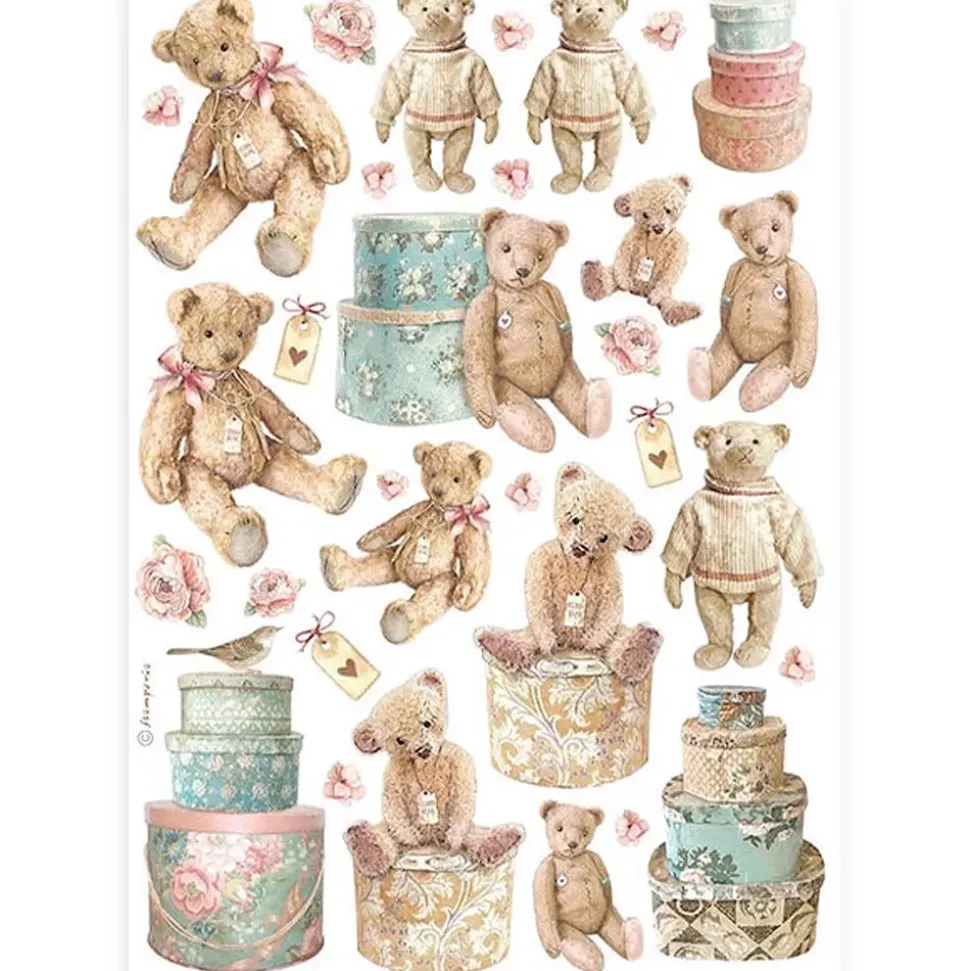 Papel de arroz Teddy Bears Best Sellers Stamperia 21x30cm