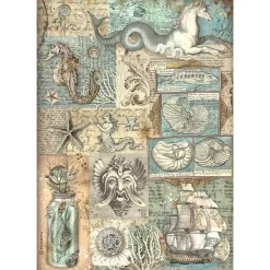 Papel de arroz Textura Songs Of The Sea Stamperia 21x29cm