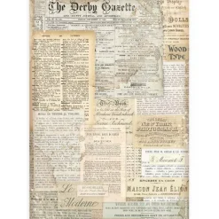 Papel de arroz The Derby Gazette Best Sellers Stamperia 21x30cm