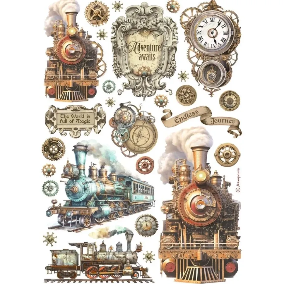 Papel de arroz Tren Best Sellers Stamperia 21x30cm