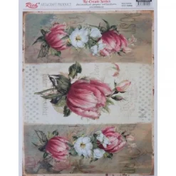 Papel de Arroz Tulipanes Rosas Rich 29x42cm