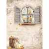 Papel de arroz Ventana Romantic Golden Harmony Stamperia 21x30cm