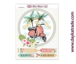 Papel de arroz Vespa Holidays Dayka 22,4x29,5cm