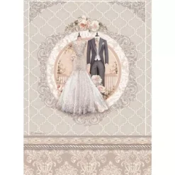 Papel de Arroz Vestido de Novia You And Me Stamperia 21x29cm