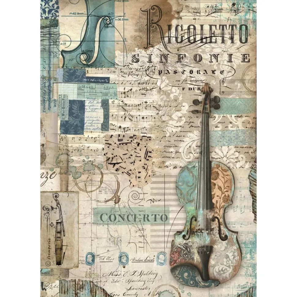 Papel de arroz Violín Music Stamperia 21x30cm