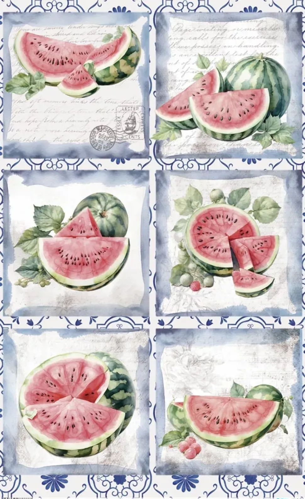 Papel de Arroz Watermelon III Fruits Market PapersForYou 54x33cm