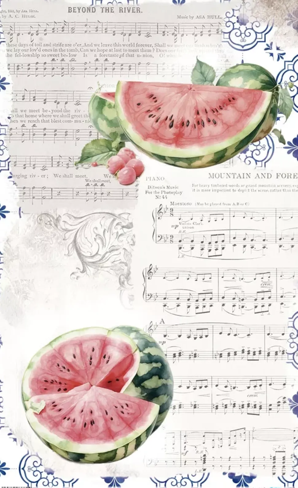 Papel de Arroz Watermelon VI Fruits Market PapersForYou 54x33cm